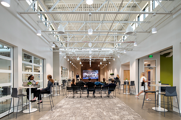 Flywheel Coworking Atrium event space at Crescent One