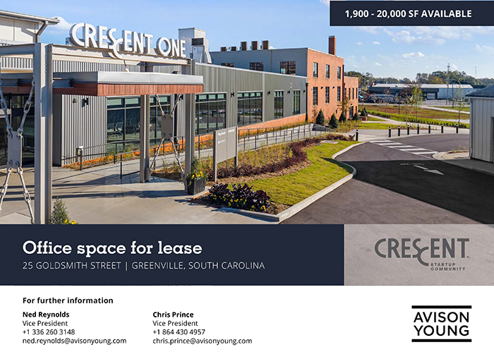 cover for a presentation about Greenville office space for lease at Crescent One